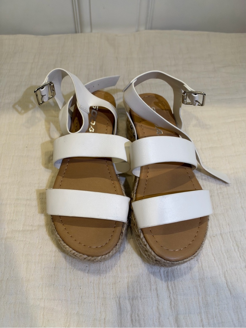 White Strappy GIRLS Espadrille Sandals -SODA